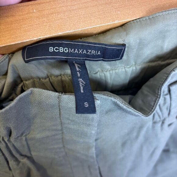 BCBGMaxazria Green High Waisted Cropped Wide Leg Dress Pants Small - Picture 5 of 8